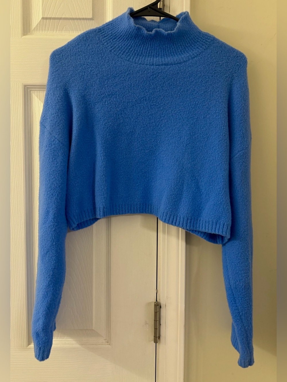 ZARA Soft Knit Cropped Mock Neck Sweater